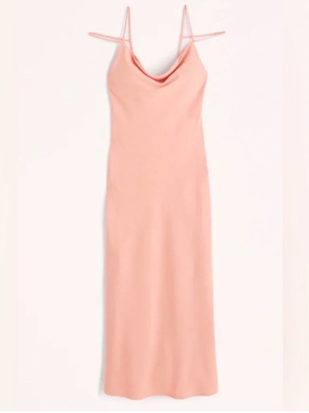 Abercrombie & Fitch Peach Cowl-Neck Slip Maxi Dress